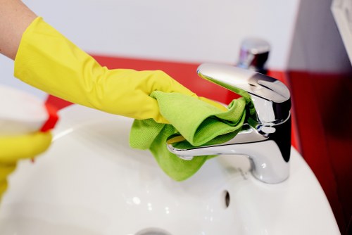 Cleaner reviewing a service appointment schedule and customer details
