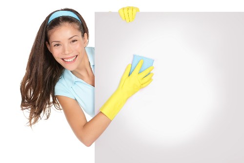 Technician carefully treating a carpet in a home interior