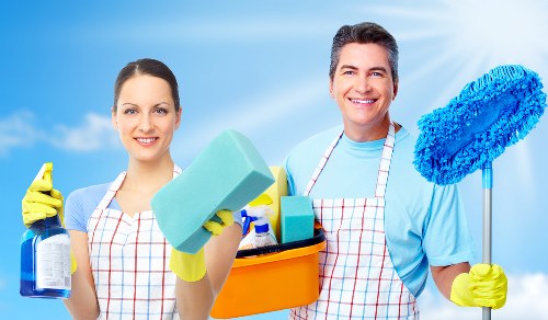 Safety-focused carpet cleaning setup in a residential property